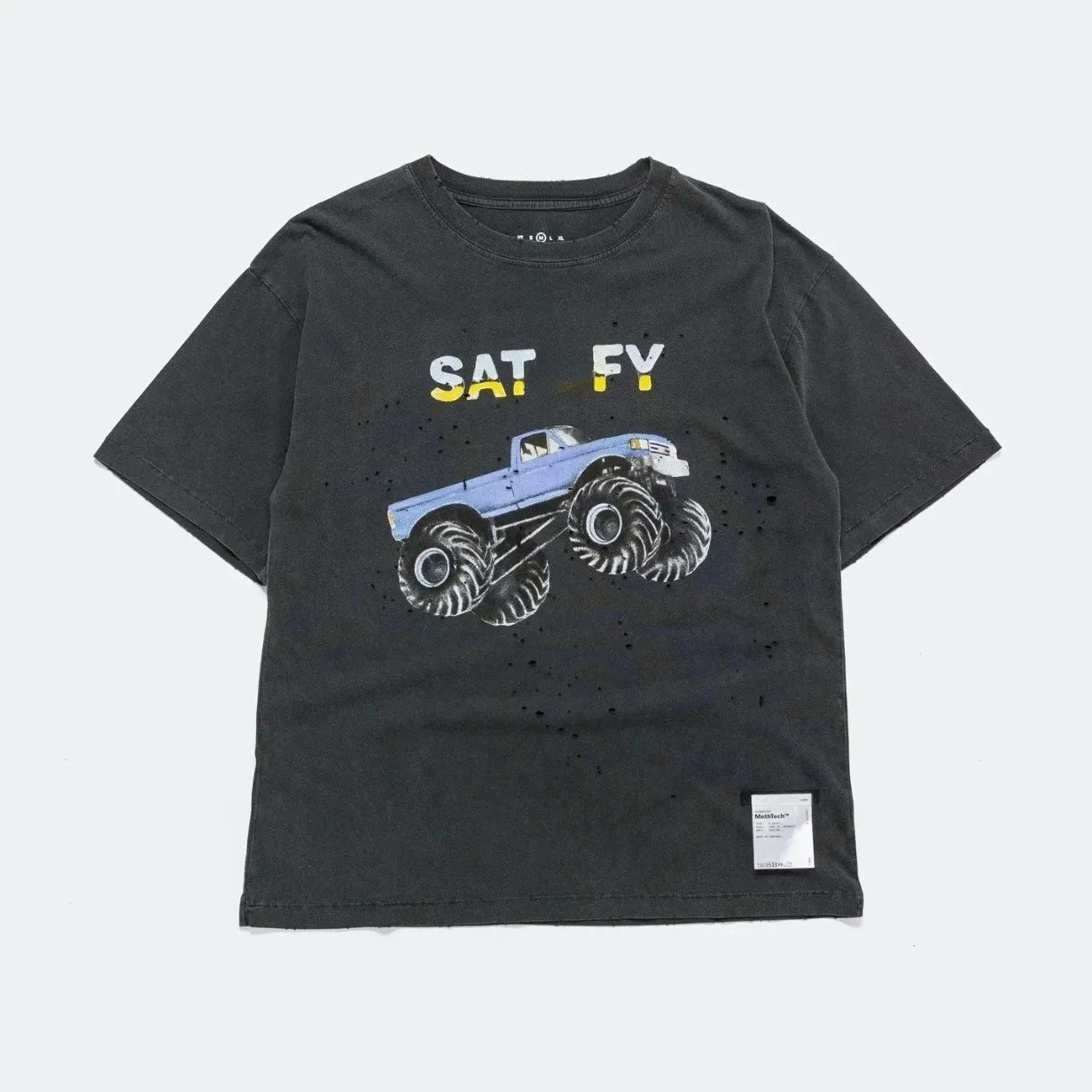 2026 New Satfy MothTech Truck Off-Road Truck Print Old Wash Short Sleeve T-Shirt