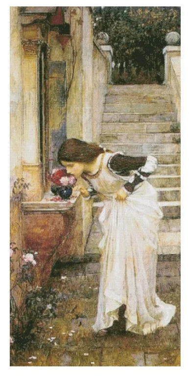 

Садовая девушка пейзаж шитье 18CT 16CT 14CT без печати наборы для вышивки крестом искусство вышивки DIY рукоделие ручной работы домашний декор