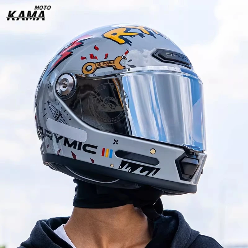 RYMIC Retro Motorcycle Helmet Full Face Helmet Knight Men Locomotive Capacete Electric Motobike for Harley DOT ECE Certification