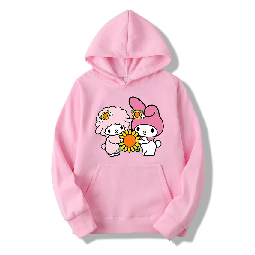 Sanrio My sweet piano Men's and Women's Hoodie Casual Street Clothing Long sleeved Sweatshirt Boys and Girls Autumn Top Coat