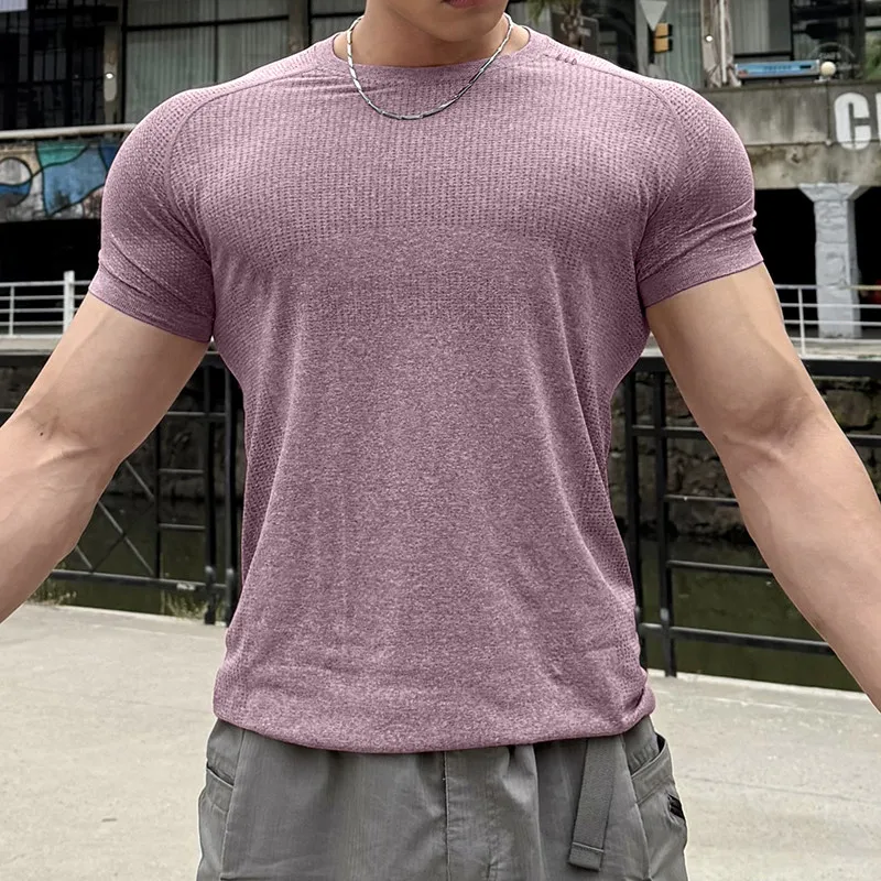

Men's Slim Fit Quick Dry Gym Shirt Muscle Tight T-Shirt with Elastic Cuff for Workout