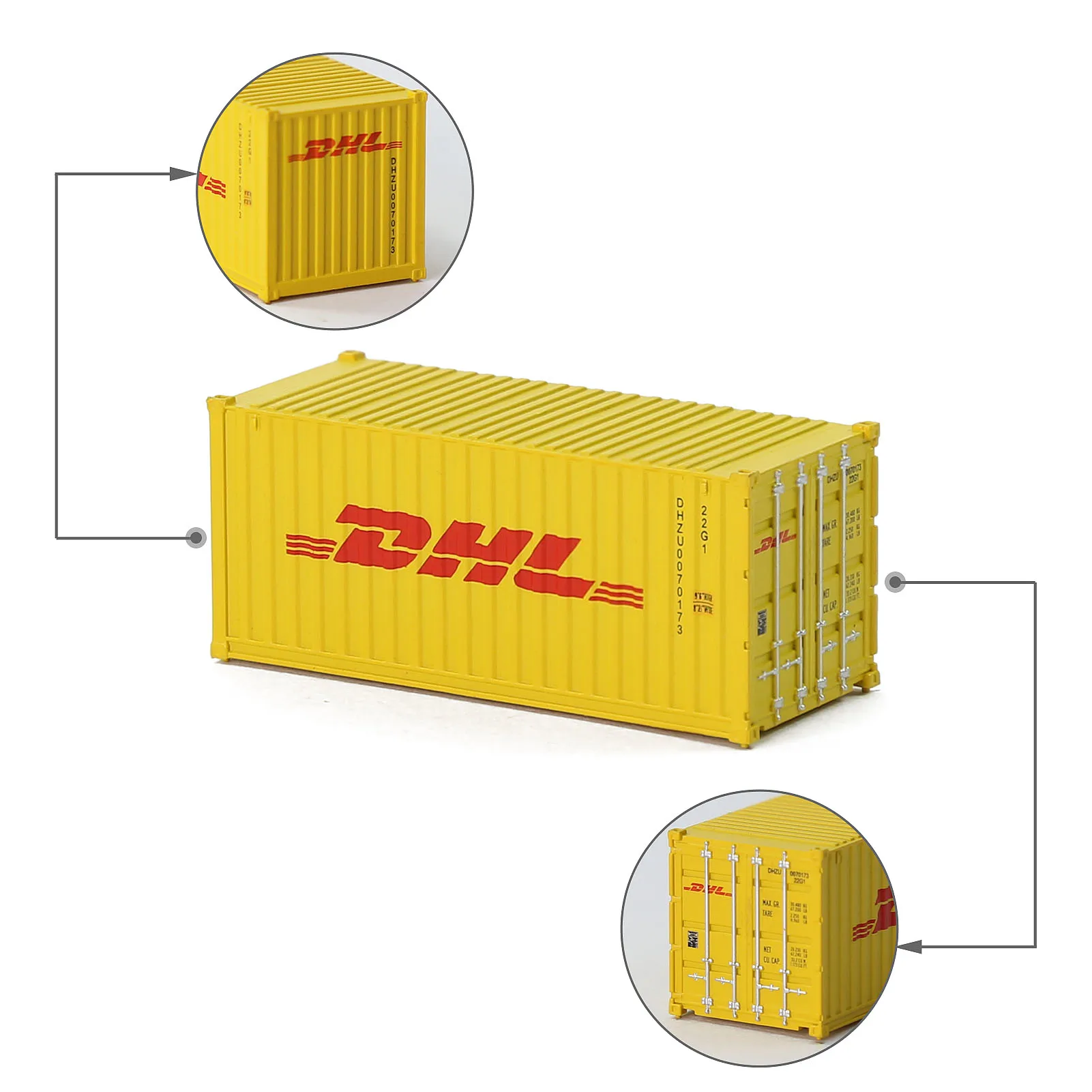 Evemodel N Scale 1/160 20ft Shipping Container 20\' Cargo Box with Magnets C15007 Logistics Series