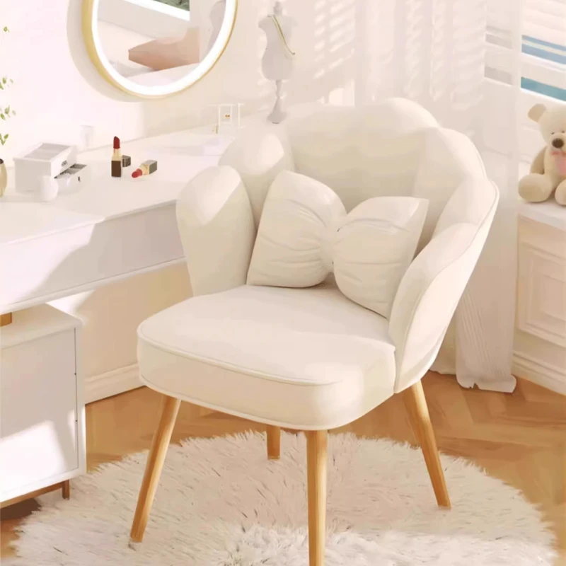 

White Items Vanity Stools Luxury Living Room Simple Makeup Light Backrest Girls Modern Lounge Fauteuil Relaxant Home Furniture