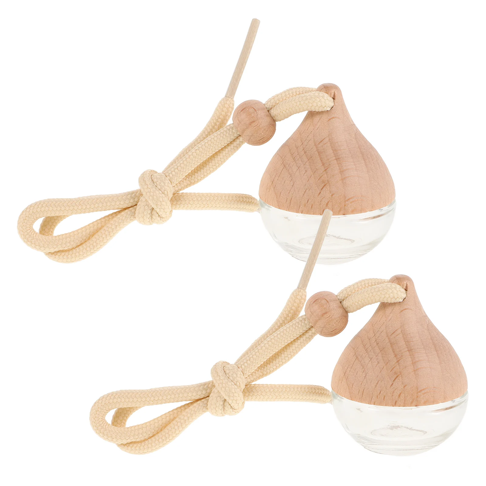 

2Pcs Hanging Car Air Freshener Diffuser Bottles Empty Glass Refillable Perfume Bottles Luxury Car Aromatherapy Pendant Essential