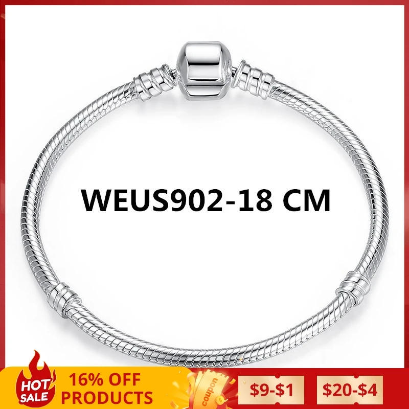 Bisaer-pulsera de plata de ley 925 para mujer, brazalete con cordón ajustable de circonia cúbica clara, pulsera de plata, regalo de joyería