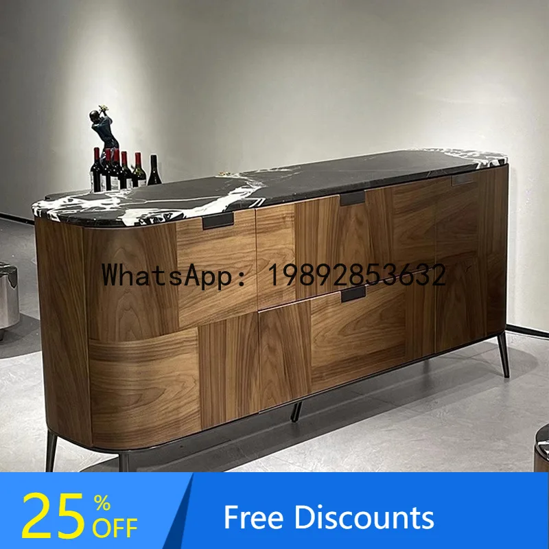 

CZ Walnut Sideboard Japanese Style Living Room Solid Wood Wine Cabinet Simple Modern Storage Cabinet