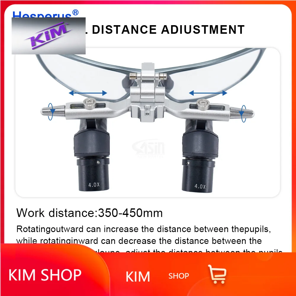 shop kimkim  Ergo2 48 ° Optical Loupes 4X Magnifier for Oral Surgery Prevent Bending and Lowering the Head den tistry Tool