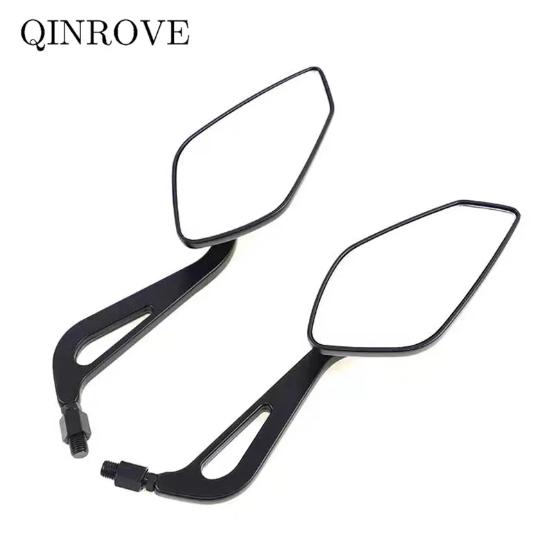 Aluminum Alloy Rearview Mirror Motorcycle Accessories 8 10MM Scooter Motorbike Black Universal white Glass Side Mirror 1 Pair