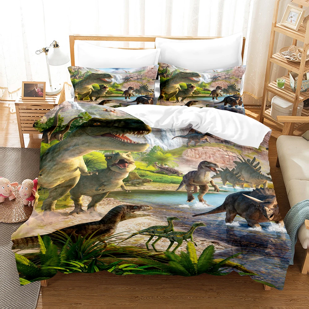 3D The Dinosaur Bedding Sets Duvet Cover Set With Pillowcase Twin Full Queen King Bedclothes Bed Linen