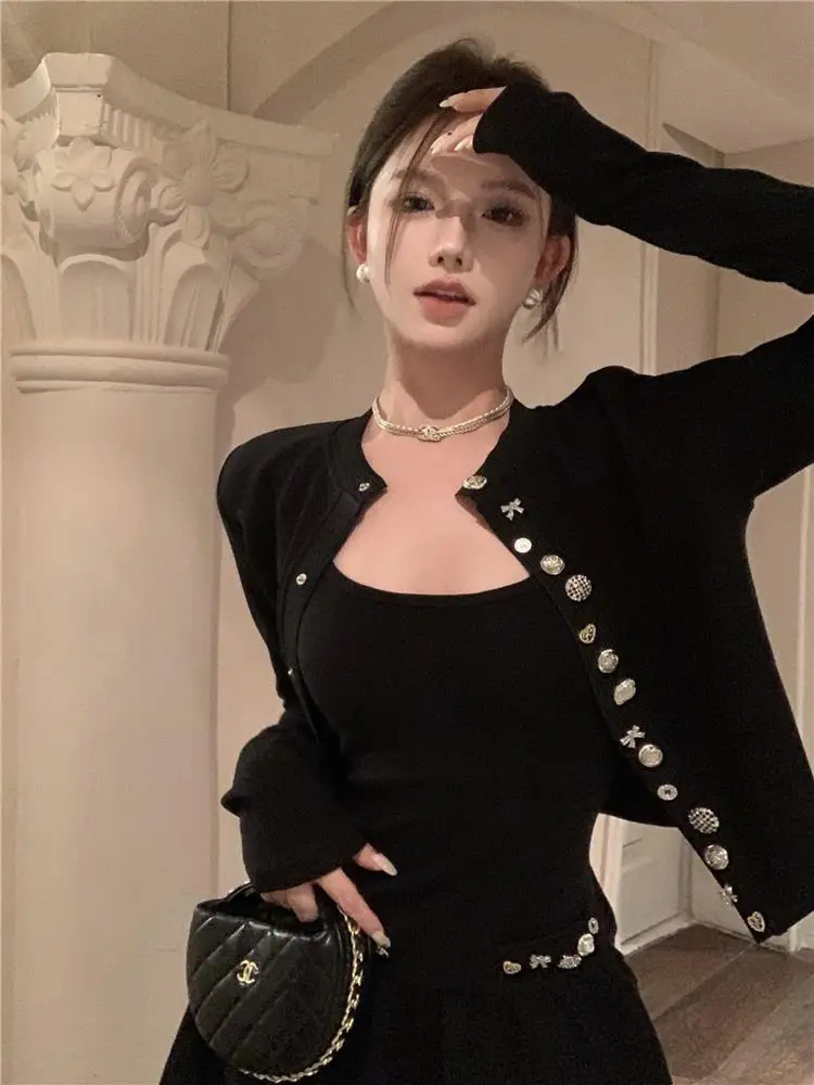Short Sleeve Long Sleeve Women's Sweater Jacket Spring Autumn Casual High Quality Knitted Outerwear Elegant Lady Style