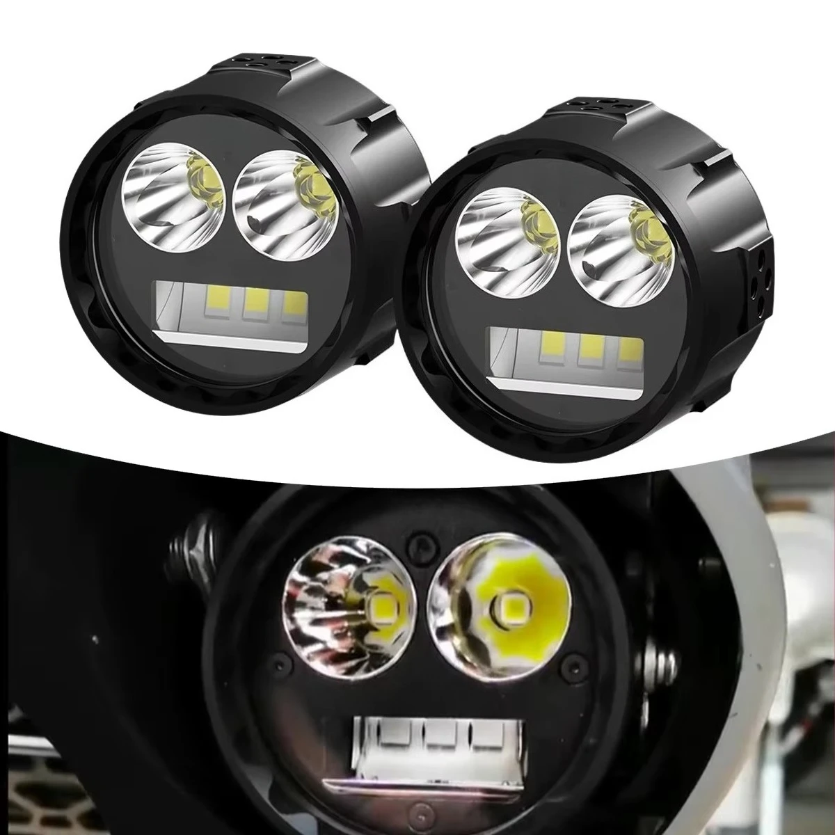 

Lumens Mini LED Auxiliary Turn Signal Lights Front IPX8 Waterproof Performance Cutting Function CNC Motorcycles