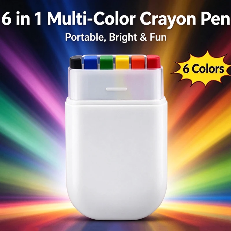 1-3Pcs Kawaii 6 Color Rainbow Crayon Paint,Washable, Birthday Party Halloween Theme Party Accessories Family Costume Art