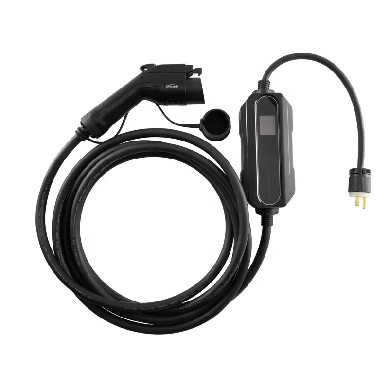 16A current adjustable ev portable home electric car charger charging cable type 1 j1772 16a