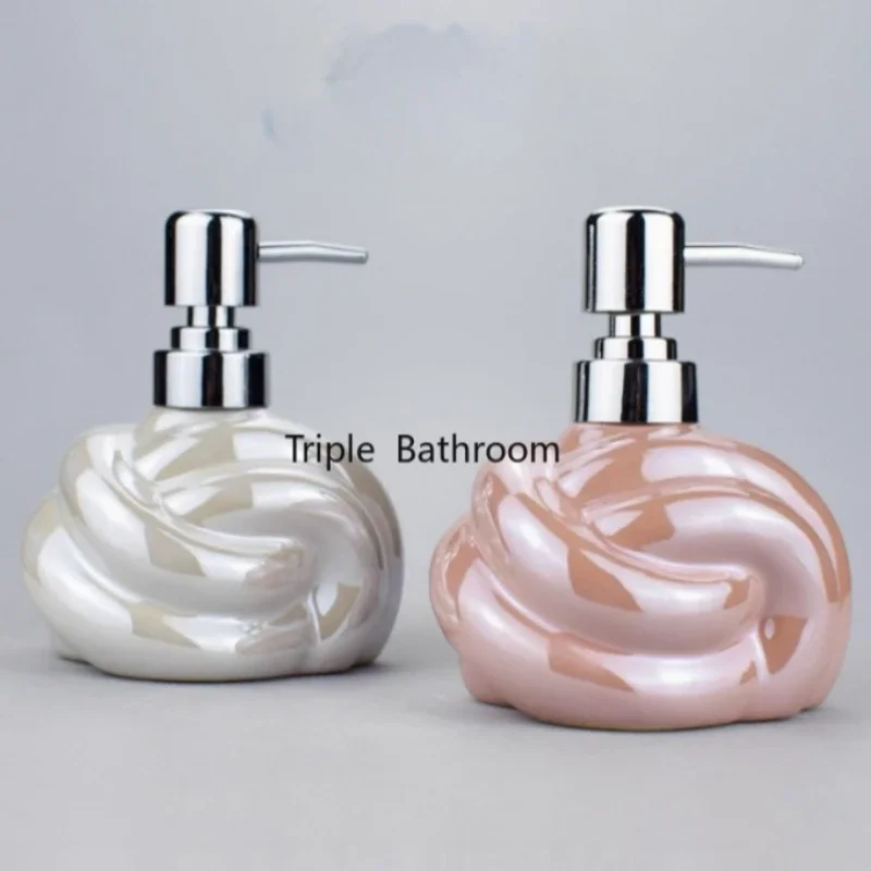 1pc Ceramic Imitation Pressing Bottle Bottled Shampoo Bathroom Accessories Liquid Storage Container Bathroom Accessories
