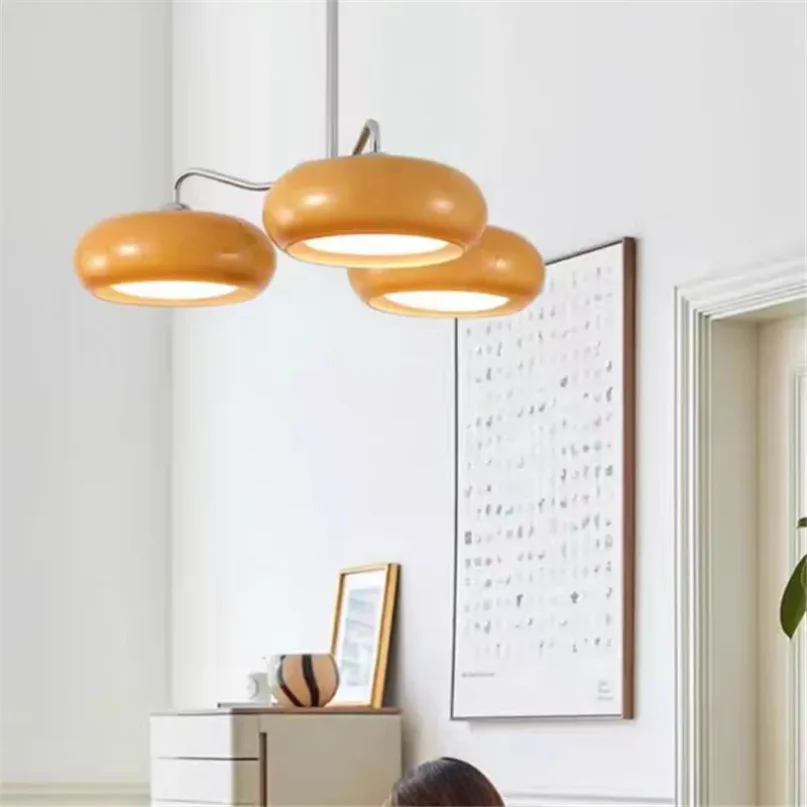 lustre de teto de latao com vidro laranja lampada pendurada para sala e quarto corredor frances e varanda leve meados do seculo estilo bauhaus 01