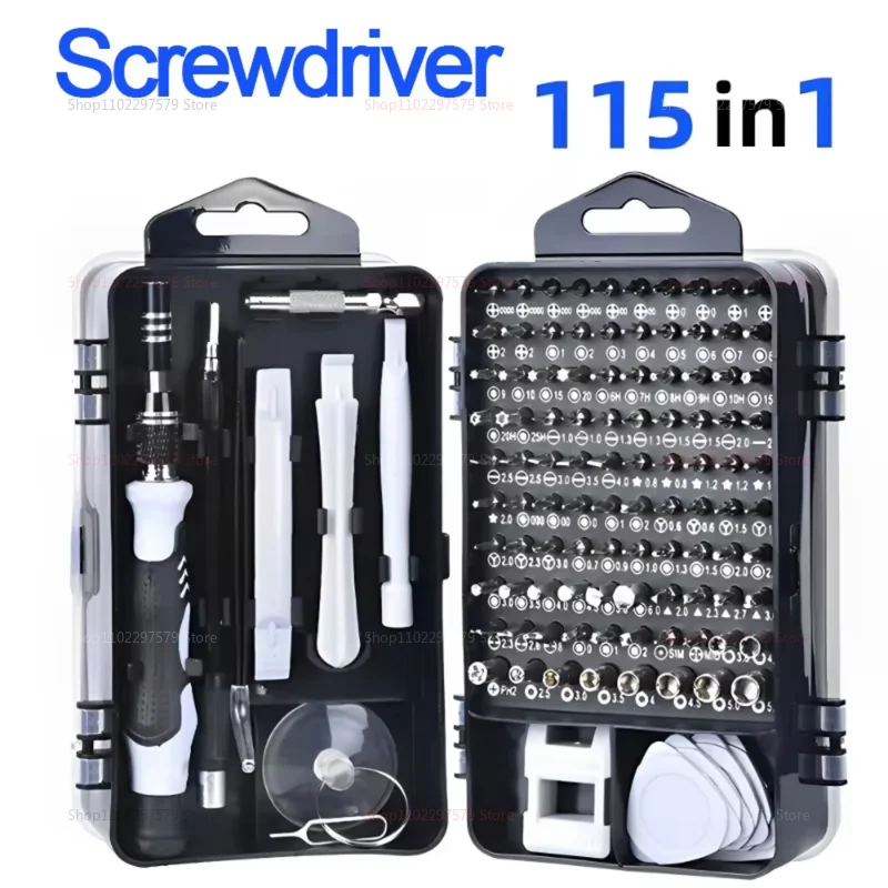 115 في 1 طقم تصليح الكمبيوتر مفك براغي مغناطيسي للكمبيوتر المحمول مجموعة مفك براغي صغير دقيق لإصلاح الإلكترونيات