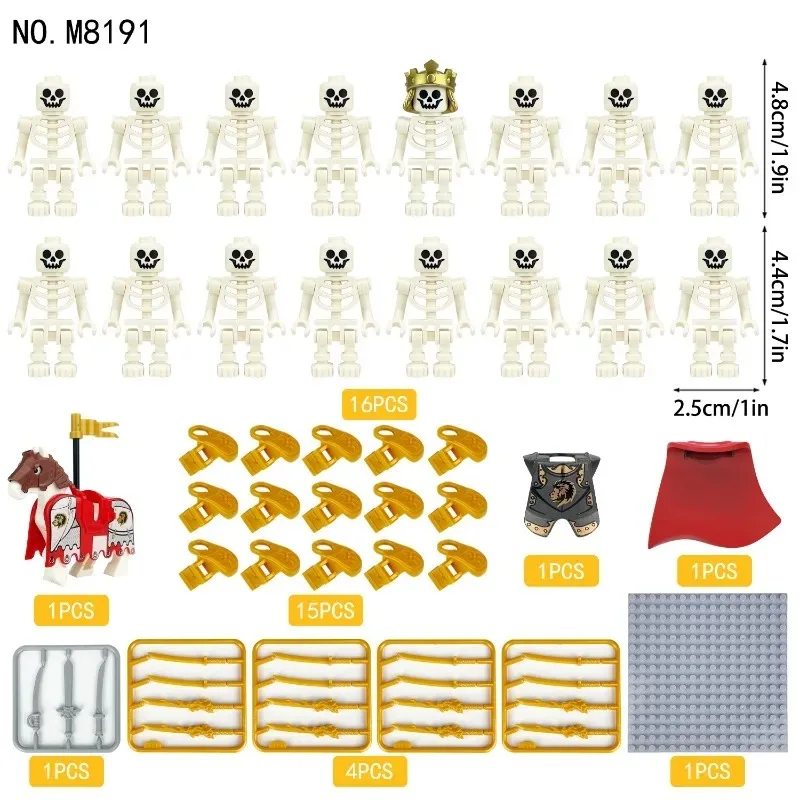 Bausteine für Partys: Römische Kavallerie, Piraten, Skelette, böse Spezialeinheiten, Zombies, Mini-Rollenspielzeug, Hochzeits- und Geburtstagsgeschenke – Detail 10