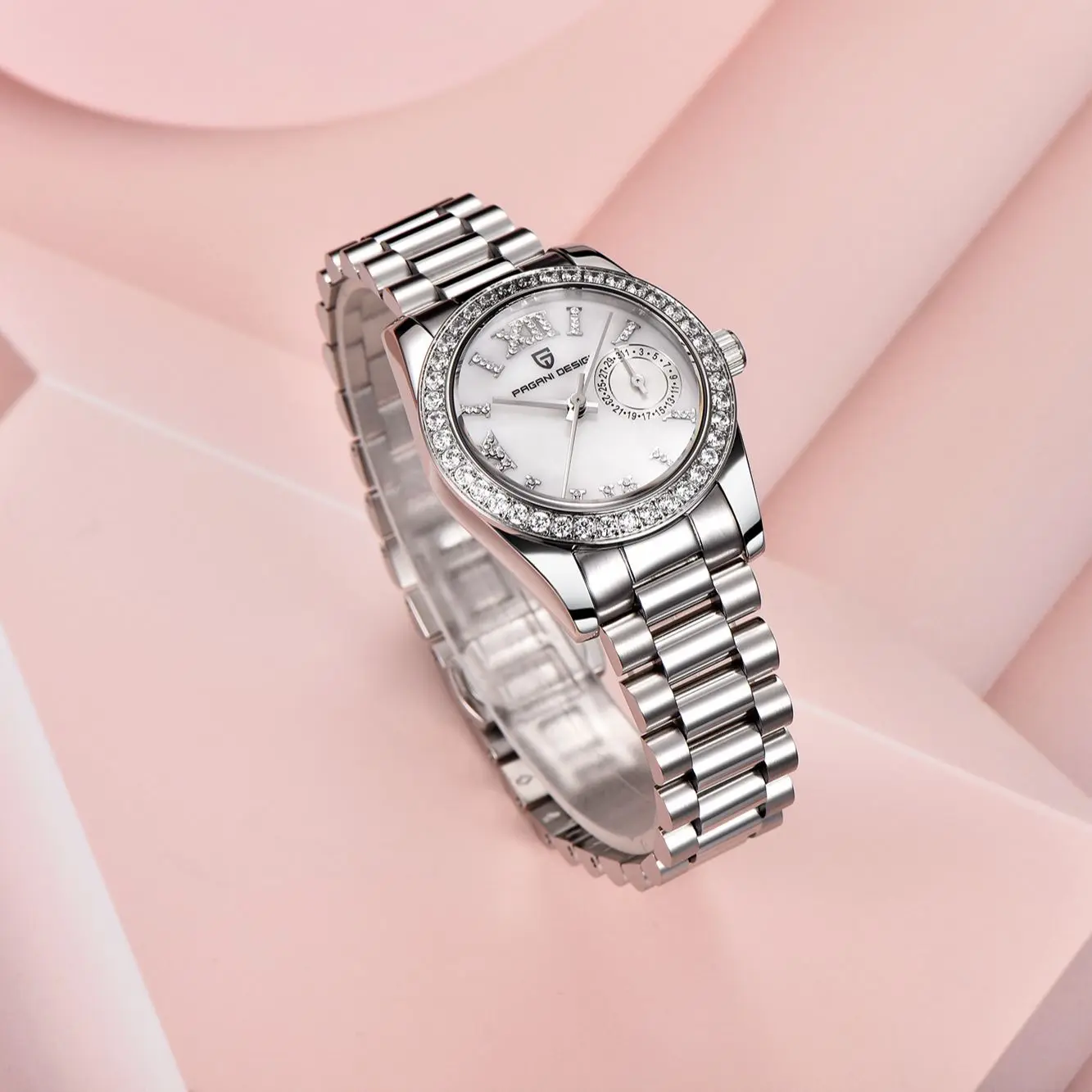 PAGANI DESIGN Women Watches Brand Luxury Diamond Quartz Watch For Women Gift Date Fashion Simple Ladies Watch AR Sapphire glass