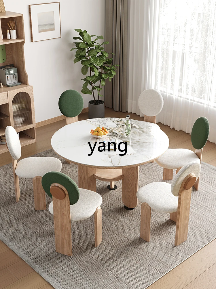 XYY ash wood all solid wood dining table modern simple living room household small apartment round table