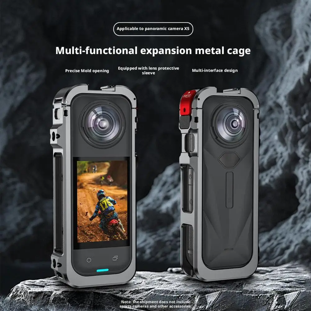 New Metal Expansion Frame Case For Insta360 X5 Rabbit Cage Protective Housing Storage Case Glass Lens Guard Camera Accessories