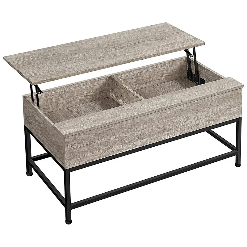 Industrial coffee table coffee table, living room storage room, farmhouse coffee table wooden table with hidden storage room
