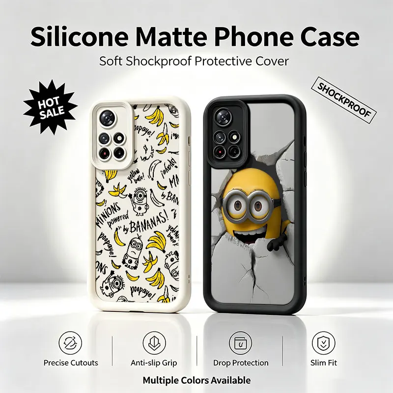 Lovely m-miniones Shockproof Phone Case For Xiaomi Redmi Note 8 9S 10S 11 Pro Plus 12S 13 Pro+ 14S 15 Pro Plus Cover