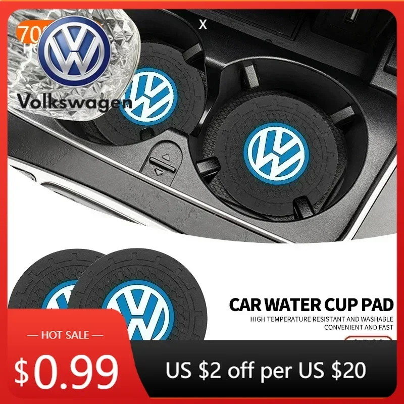 

For VOLKSWAGEN VW GTI B5 Cars VW For Volkswagen 1/2pcs Car Water Cup Waterproof Non-slip Silicone Coasters For Volkswagen VW Gol