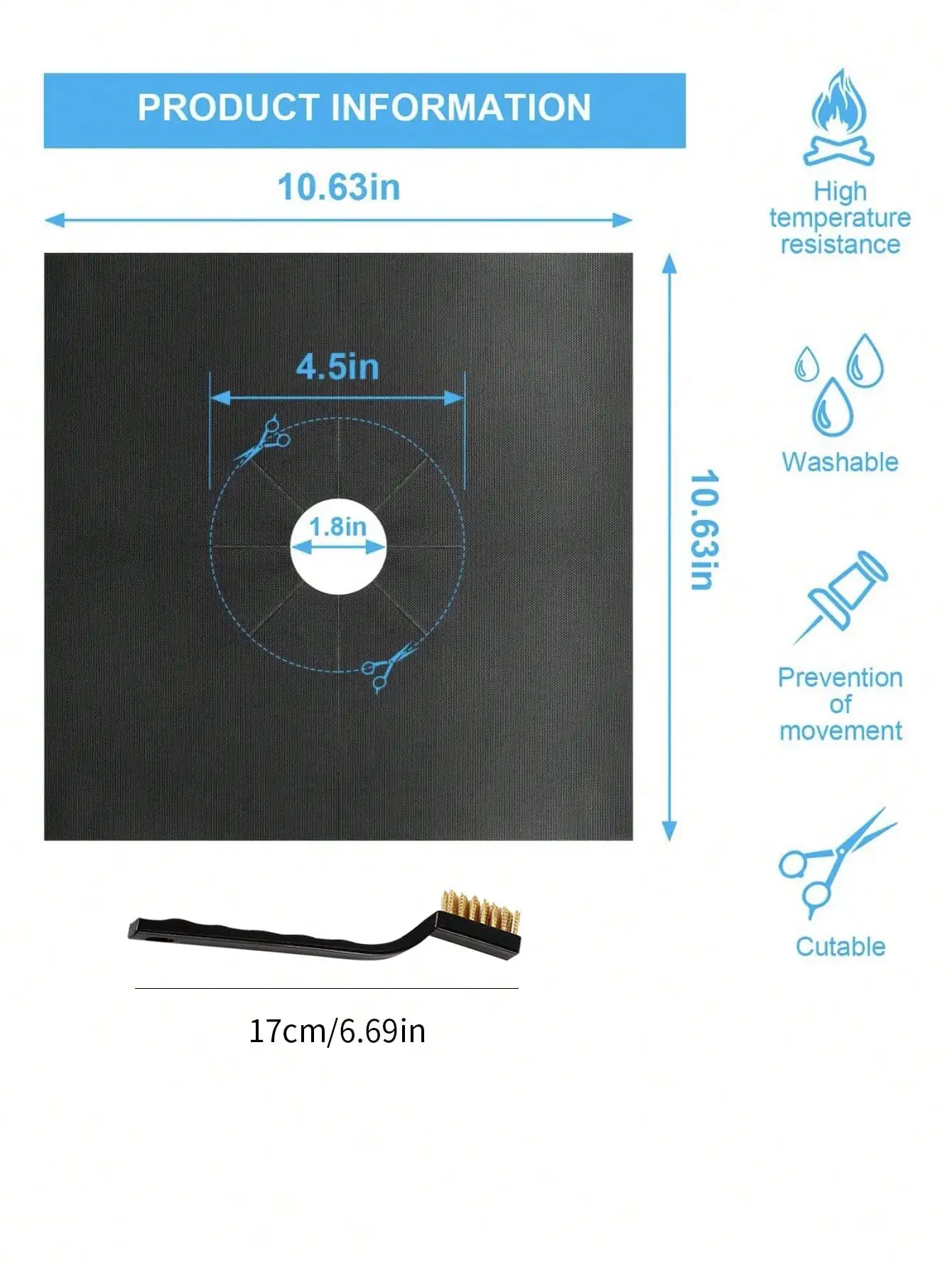 8pcs black gas stove oil proof pad, washable pad, stove surface protection pad, dustproof and high-temperature resistant pad