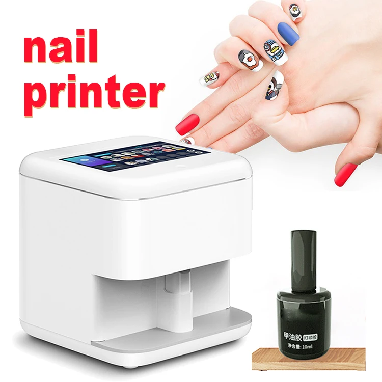 2022 Intelligent Mini Self Serve O2 Nails Mobile Digital W003 3d Artifical Nail Sticker Printer Digital Nail Art