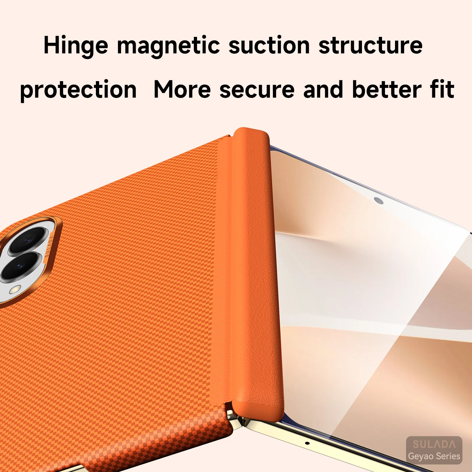 Wysokiej jakości tekstura włókna węglowego do etui Magsafe dla Samsunga Z Fold 8, szerokie, smukłe, z pełną ochroną zawiasu, odporne na upadki. — zdjęcie produktu 3