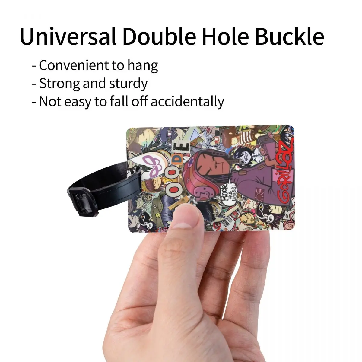 فرقة الموسيقى الغوريلاز علامات الأمتعة حقيبة الملحقات السفر المحمولة الأمتعة الصعود علامة التسمية حامل معرف اسم العنوان #3