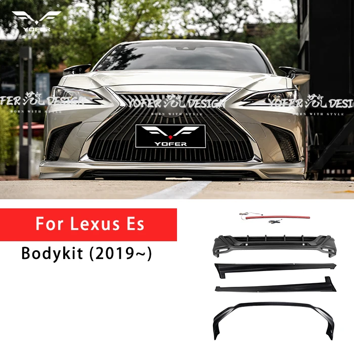 Yofer Car accessories primer front lip side skirt updated parts universal Rear Diffuser bumper lip body kit for lexus