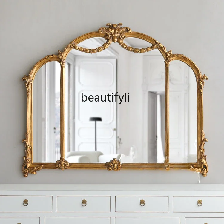 ss new styelFrench and European carved wall hanging makeup 3-sided bedroom countertop dressing mirror living room decorative mir