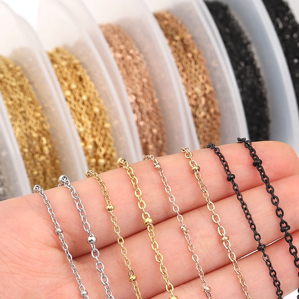 

5-10Yards Stainless Steel Chains Gold Color Chain for Jewelry Making DIY Necklace Bracelet Accessories Lips Beads Beaded Chains