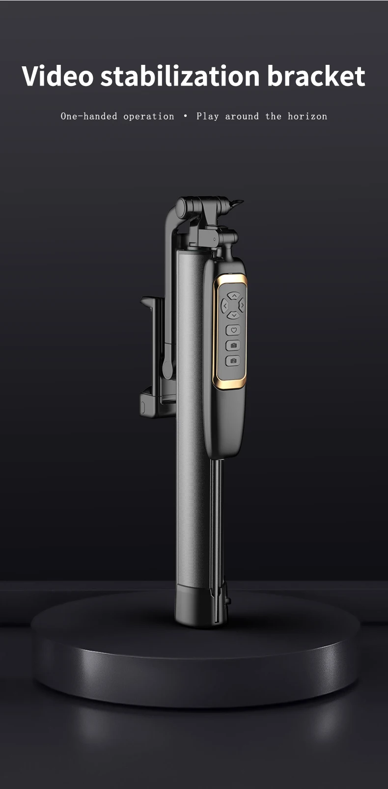 ADYSS A21P Foldable Metal Selfie Stick Tripod Stand 360° Rotation With Remote For Photography Live Streaming