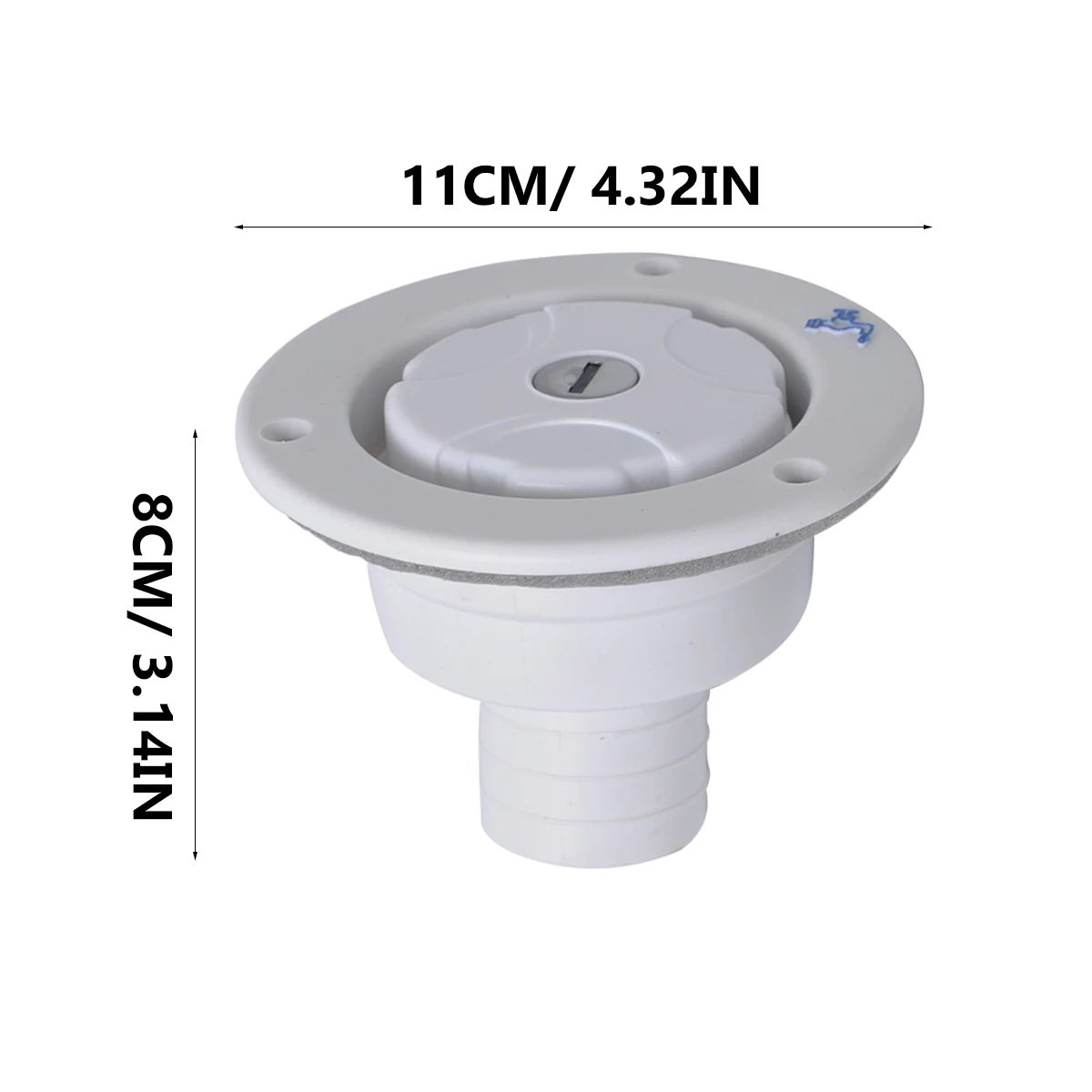 

Rv Accessories Replacement Fill Dish Water Inlet Hatch Trailer Accessory with Lock White