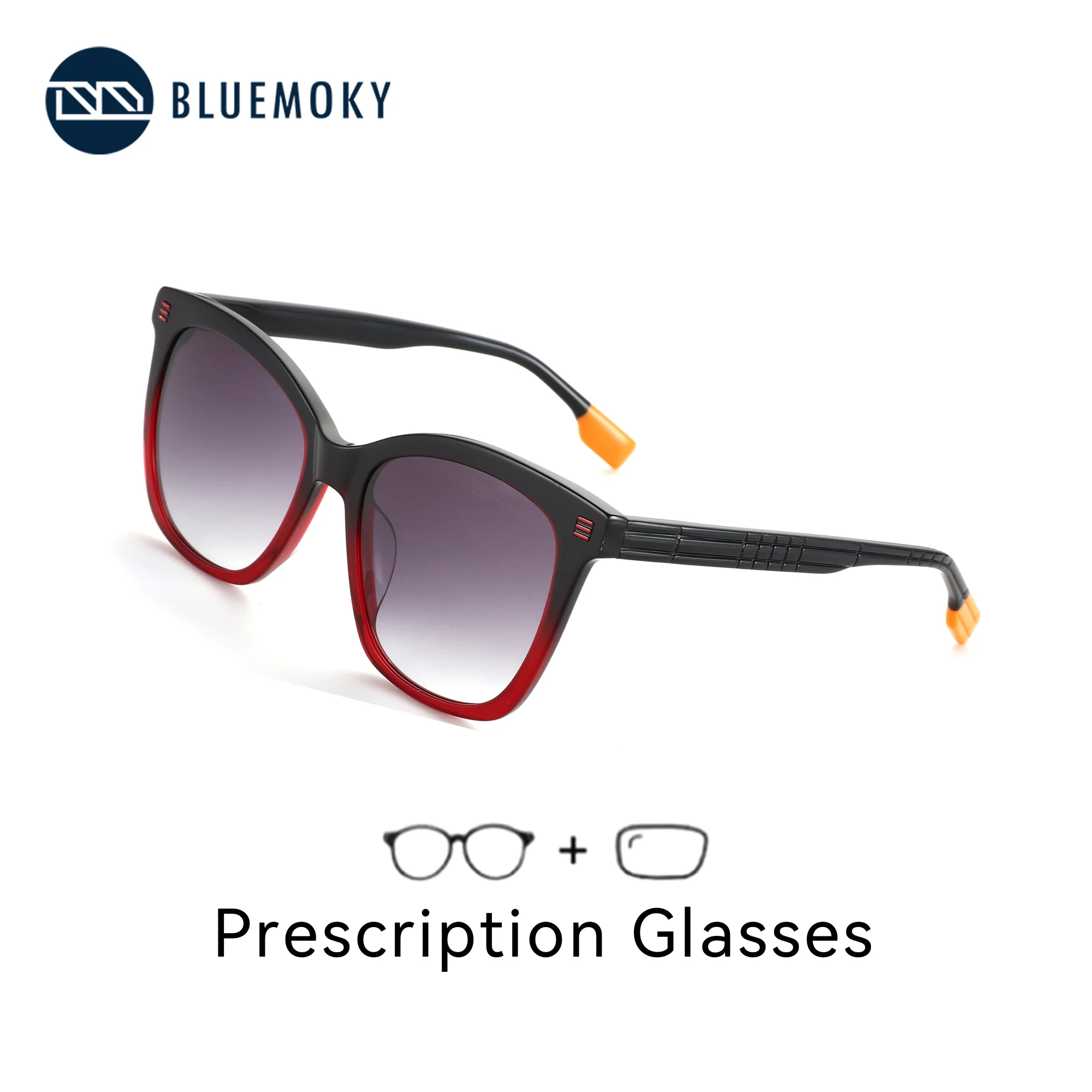 

BLUEMOKY Trend Acetate Butterfly Prescription Sun Glasses For Women UV400 Myopia Optical Sunglasses Polarized Progressive Lenses
