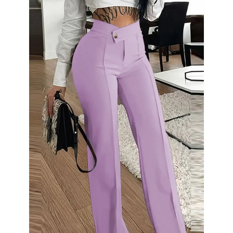 2023Amazon Cross-Border Fall High Waist Fashion Casual Straight Pants Women's Pants