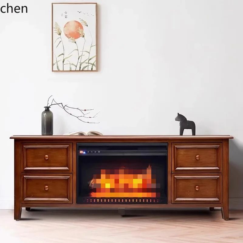 HT rural high-end storage fireplace simple hotel living room TV sofa heating atomization