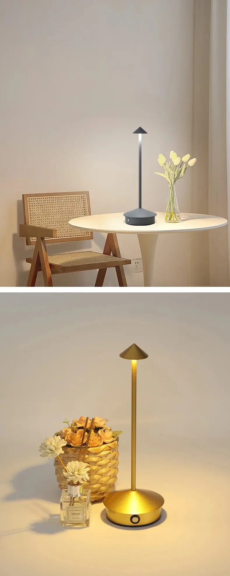 GGbingo Dimmbare Tischlampe Kreative Touch-LED-Kaffeetischlampe Lampada Da Tavolo Dekor Typ-C Schreibtischlampe Wiederaufladbar – Detail 9
