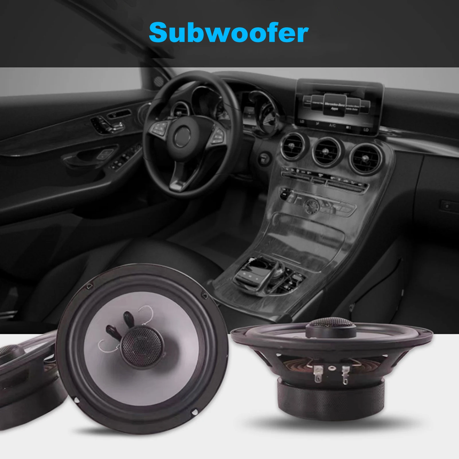 One Pair Car Horn Stereo Audio Coaxial Speaker System Universal Audio 100 Watt Power Reference 6.5 Inch