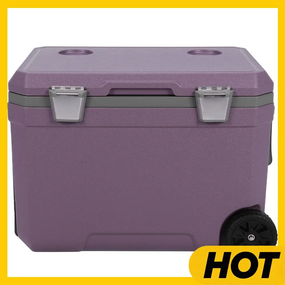 

45L PU Fresh-Keeping Insulate Case with Pull Rod & Wheels Insulated Ice Bag Anti-Slip for Camping/Picnic/Fishing/Boat/Barbecue