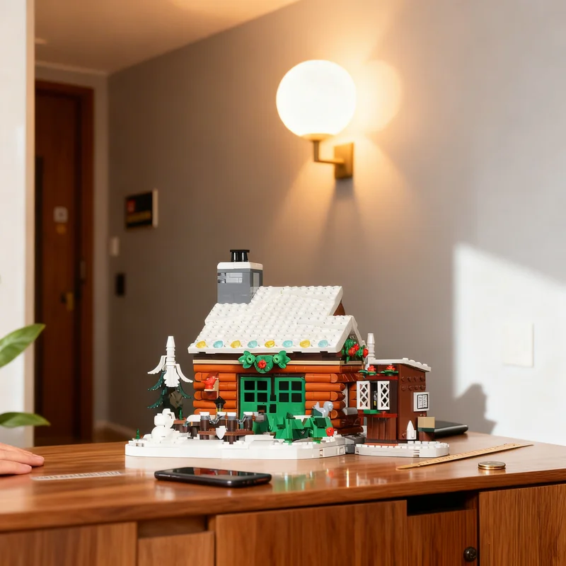 1368pcs MOC Seasonal Ice Skate Cabin /  / Alternate build of 10325 Alpine Lodge Model Christmas Gift Home Decor Desk Display