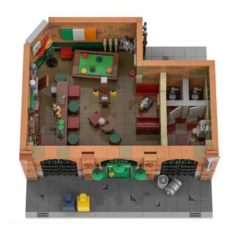 مدينة شارع عرض نموذج Moc قوالب بناء الفيلم الشهير حانة التكنولوجيا وحدات كتل هدايا عيد الميلاد اللعب لتقوم بها بنفسك مجموعات الجمعية