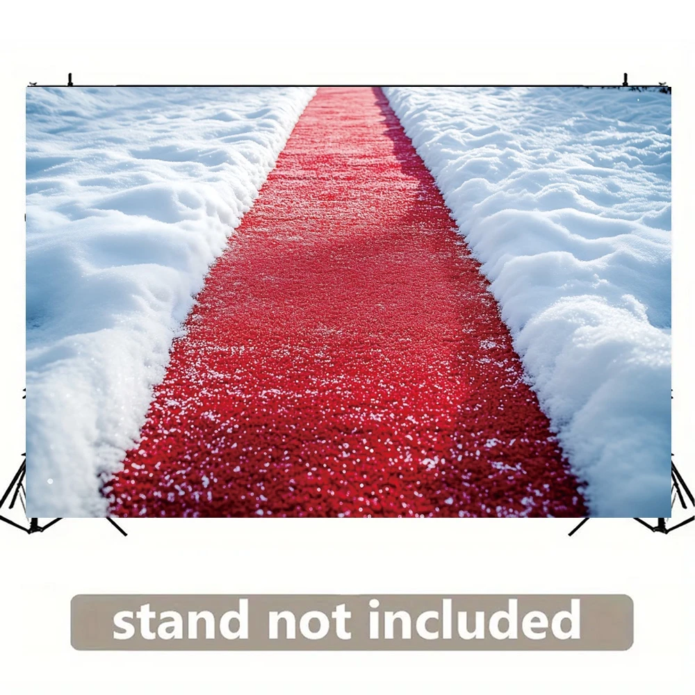 Christmas Snow Stone Red Carpet Photography Backdrop Winter Portrait Family Party Photography Ground Decoration Background Decor