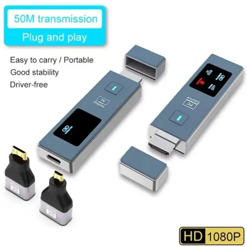 50M 1080P Wireless HDMI-Compatible Transmitter and Receiver Wireless Video TV Stick Display Extender For Camera Laptop PC to TV