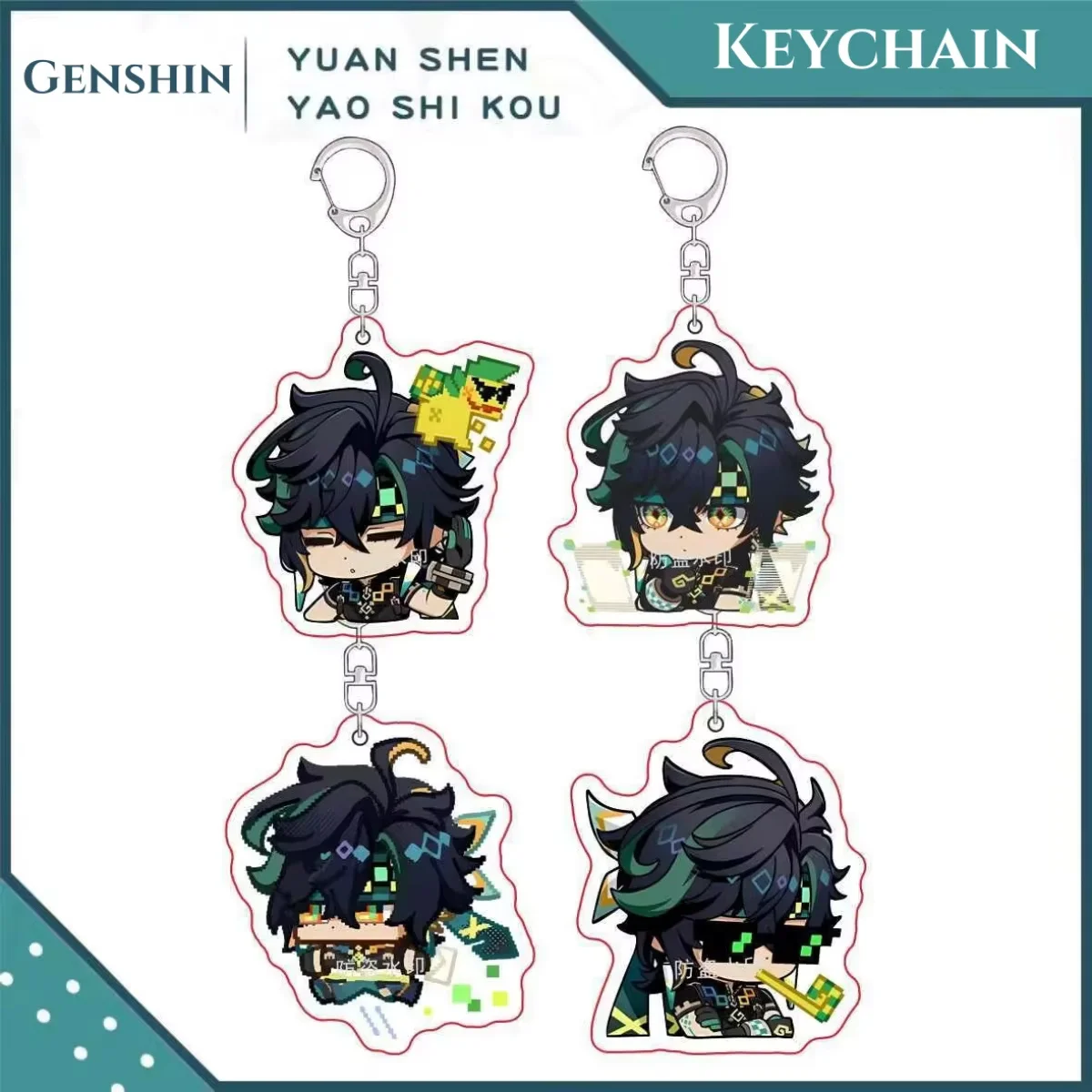 2026 New Genshin Game Kinich Pendant Keychain Cute Cartoon Anime Acrylic Keyring Backpack Jewelry Friend Cosplay Badge Gift
