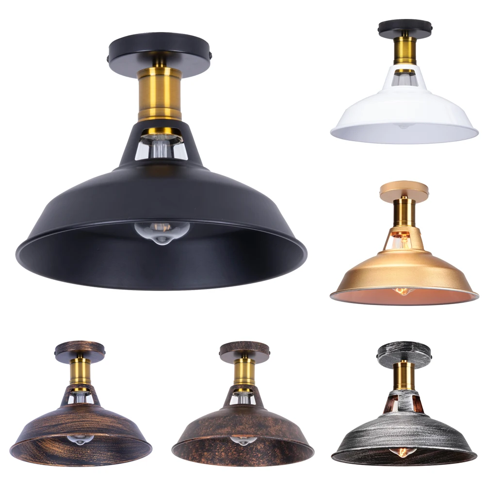 

Vintage Retro Ceiling Light Flush Mount Lamp Shade Industrial Lights Lighting for Indoor Bedroom Kitchen Living Room Home Decor