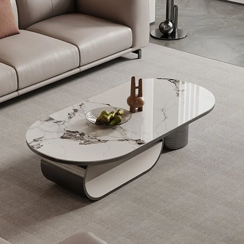 

Storage Modern Coffee Tables Marble Effect Luxury Irregular White Side Table Nordic Simple Unique Stolik Kawowy Home Furniture