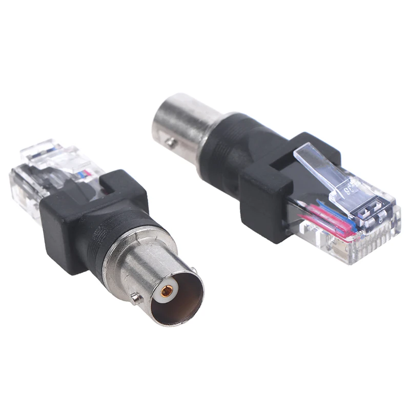 1pcs Black Nickel Plated Connector BNC Female Jack To RJ45 Male Plug RF Adapter Coaxial High Quanlity